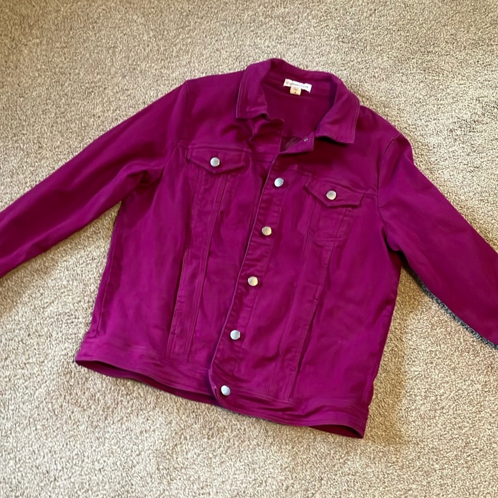 Coldwater Creek Purple Jean Jacket Bold Denim Style